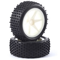 Fastrax 1:10 Mounted Buggy Tyres Lp &#039;Stub&#039; Front (Spoked) (FAST0046S)