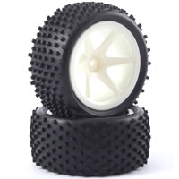 Fastrax 1:10th Mounted Buggy Tyres Lp &#039;Stub&#039; Rear (Spoked) (FAST0047S)