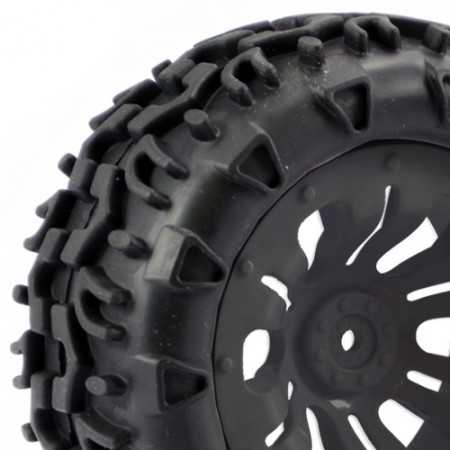 Fastrax 1:10 Klaxon Truck Tyre Mounted On 12-Spoke (12mm Hex) (FAST0068B)