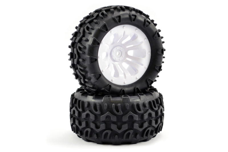 Fastrax 1:10 Klaxon Truck Tyre Mounted On 12-Spoke (12mm Hex) (FAST0068W)