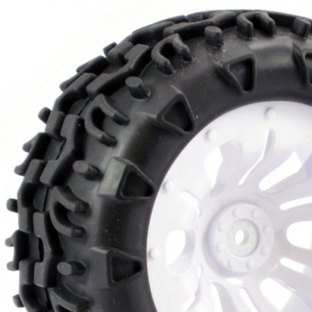 Fastrax 1:10 Klaxon Truck Tyre Mounted On 12-Spoke (12mm Hex) (FAST0068W)