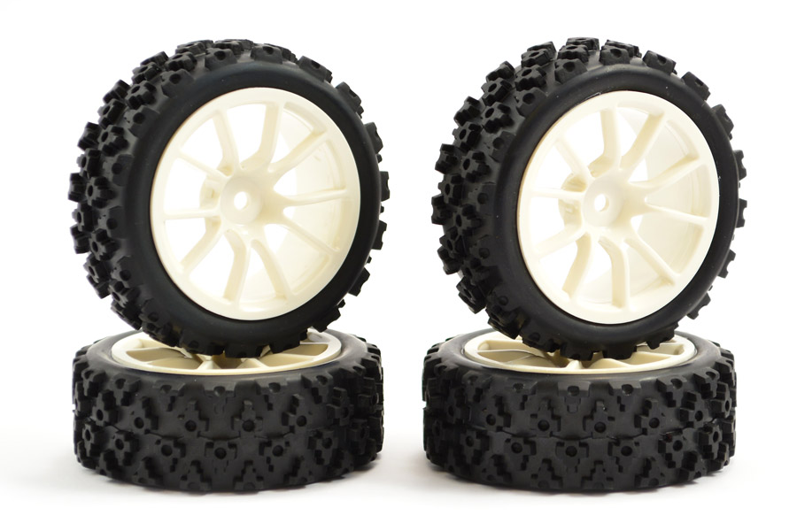 Fastrax 1:10 Street/Rally Tyre 10 Spoke White Wheel (4) (FAST0073W)