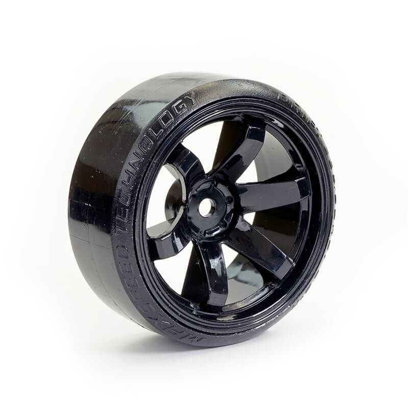 Fastrax 1:10th Street/Drift Tyre 6-Spoke Wheel (6mm Offset) - Black (FAST0086BK)