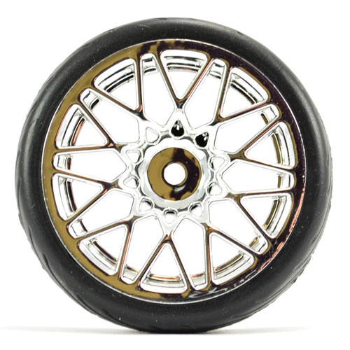 Fastrax 1:10th Street/Tread Tyre Star Spoke Chrome Wheel (FAST0089C)