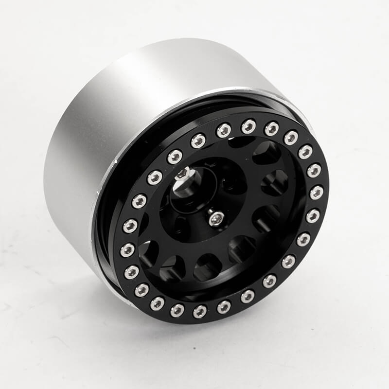 Fastrax Aluminium Beadlock Sixo 1.9&quot; Wheels - Black (4Pc) (FAST0135BK)