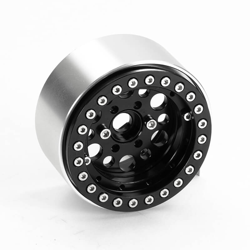 Fastrax Aluminium Beadlock T12 1.9&quot; Wheels - Black (4Pc) (FAST0136BK)