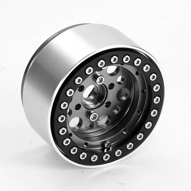 Fastrax Aluminium Beadlock T12 1.9&quot; Wheels - Grey (4Pc) (FAST0136GY)