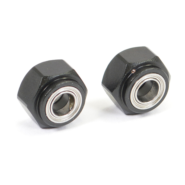 Fastrax Aluminium Front Wheel 12mm Hex Adaptors W/Bearing (Pr) Black (FAST0177BK)