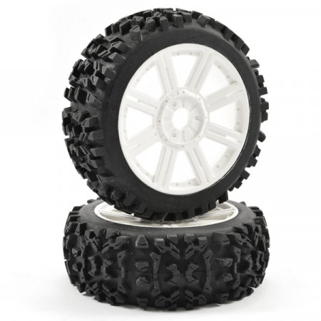 Fastrax 1:8 Maze Block Mounted On 8-Spoke White (Pr) (FAST1005W)