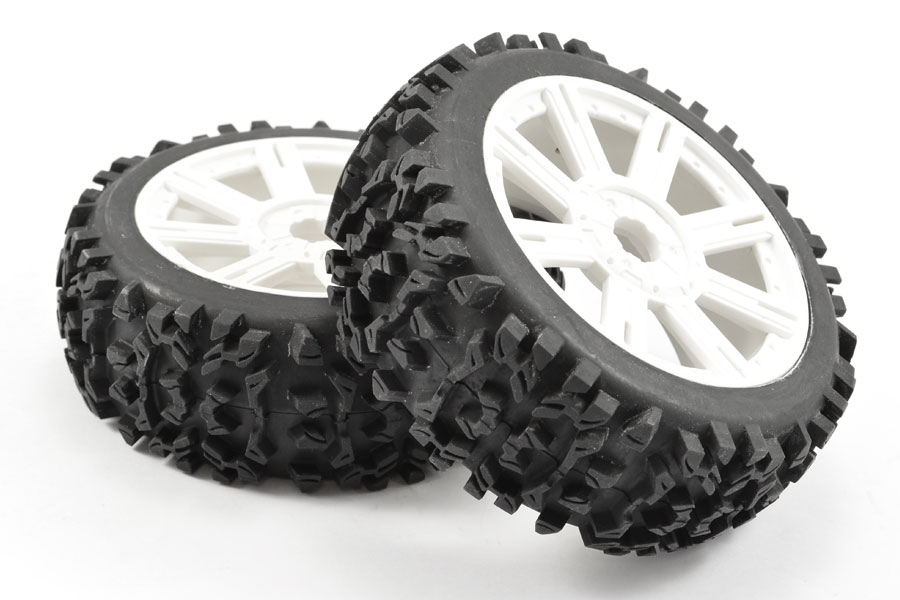 Fastrax 1:8 Maze Block Mounted On 8-Spoke White (Pr) (FAST1005W)