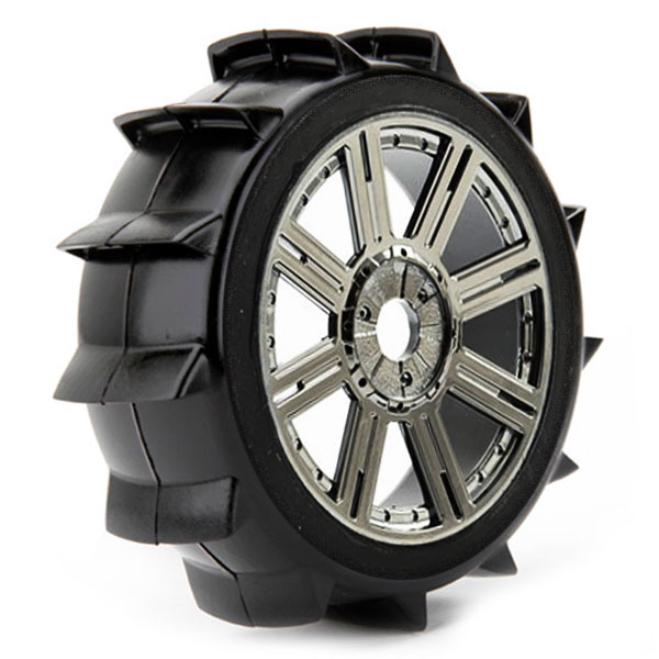 Fastrax 1:8th Paddle Mounted On 8-Spoke Black Chrome (Pr) (FAST1025BC)