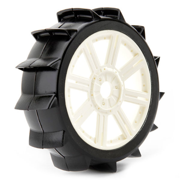 Fastrax 1:8th Paddle Mounted On 8-Spoke White (Pr) (FAST1025W)