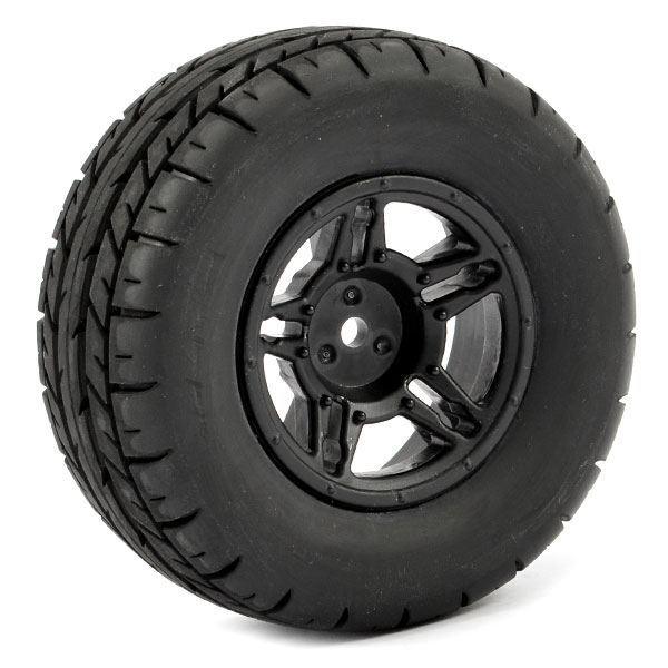 Fastrax 1:10 SC Eagle Mounted 5-Spoke Black (Slash Rr/Blitz) (FAST1101B)