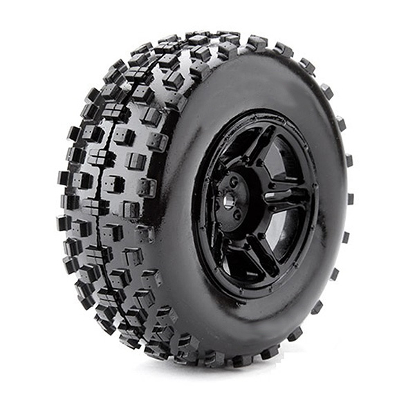 Fastrax 1:10 SC Rock Block Mtd 5-Spoke Black (Slash Fr) (FAST1105B)