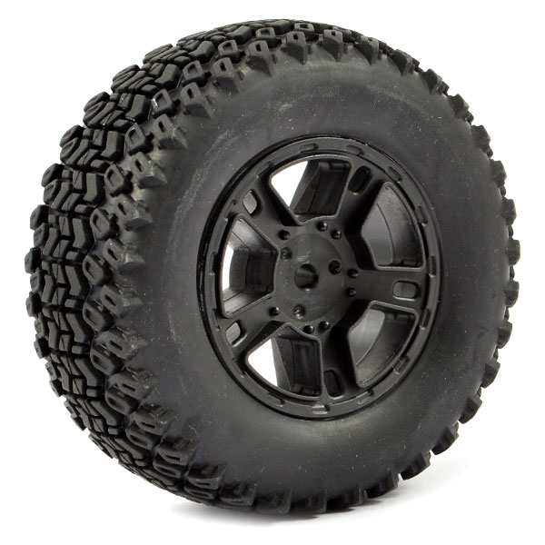 Fastrax 1:10 SC Zigzag Mounted 5-Spoke Black (Slash Rr/Blitz) (FAST1111B)