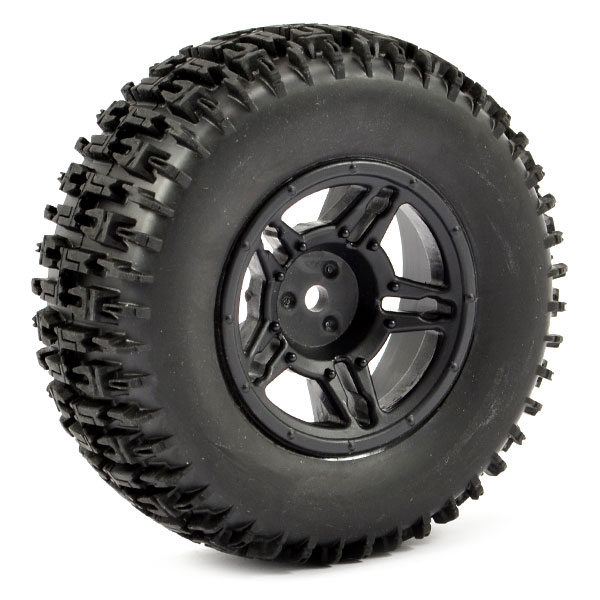 Fastrax 1:10 SC Jigsaw Mounted 5-Spoke Black (Slash Fr) (Pr) (FAST1120B)