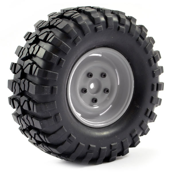 Fastrax 1:10 Crawler Sawblock 1.9 Scale Grey Wheel 108mm Tyre (Pair) (FAST1266G)