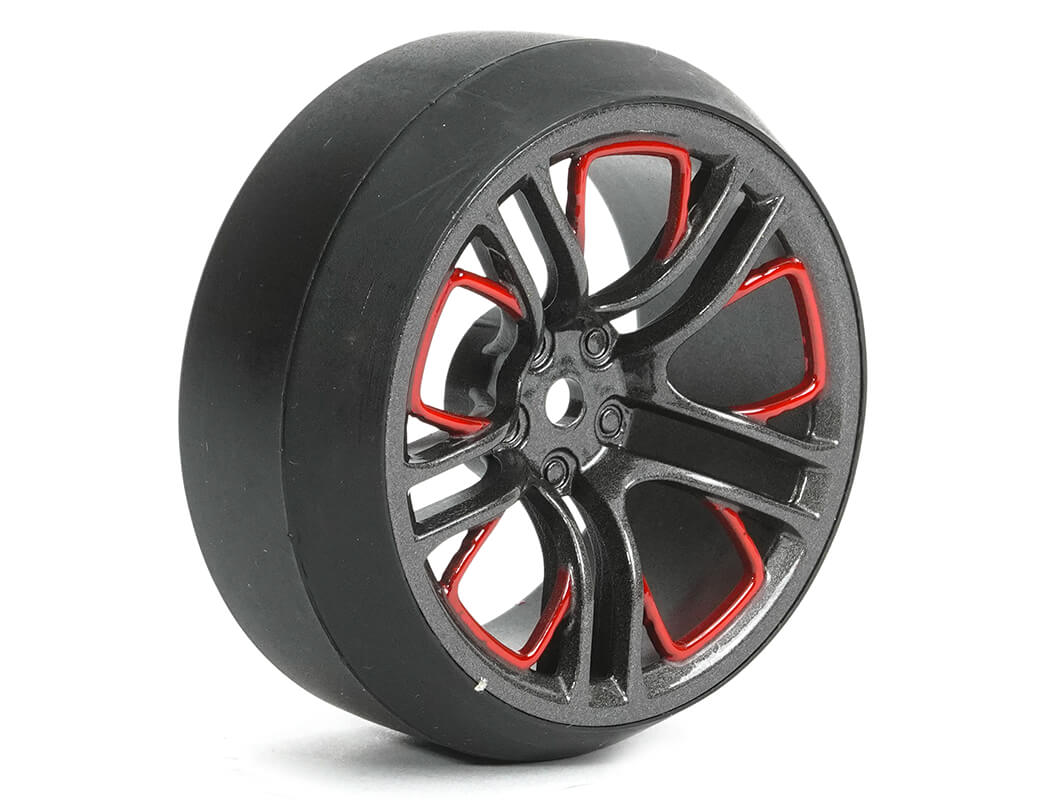 Fastrax 1/10 (4) Drift D3 Tyre With 3mm 10-Spoke Wheel-Graphite (FAST1352G-D33)