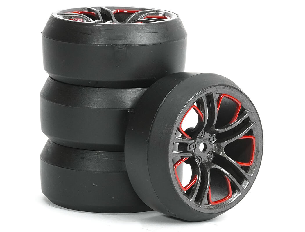 Fastrax 1/10 (4) Drift D3 Tyre With 3mm 10-Spoke Wheel-Graphite (FAST1352G-D33)