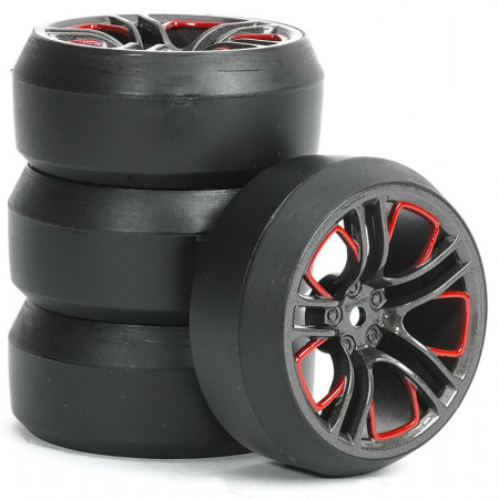 Fastrax 1/10 (4) Drift D3 Tyre With 3mm 10-Spoke Wheel-Graphite (FAST1352G-D33)