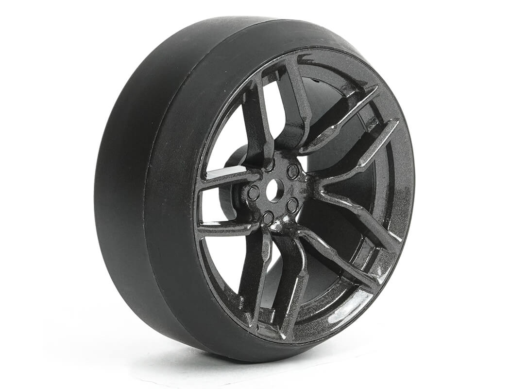 Fastrax 1/10 (4) Drift D3 Tyre With 3mm 10-Spoke Wheel-Graphite (FAST1356G-D33)