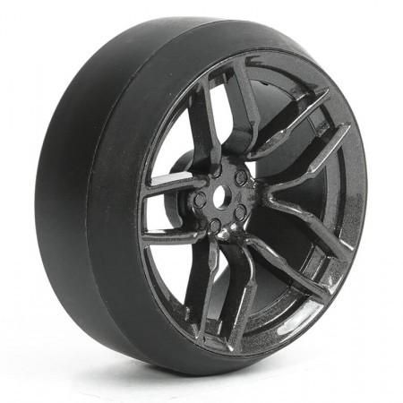 Fastrax 1/10 (4) Drift D3 Tyre With 3mm 10-Spoke Wheel-Graphite (FAST1356G-D33)