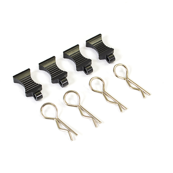 Fastrax Pro Aluminium Easypull Tabs &amp; Bodyclips (4Pc) - Black (FAST206ABK)
