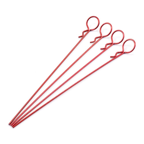 Fastrax Small Metallic Red Long Body Pin 1:10th (4) (FAST208MR)