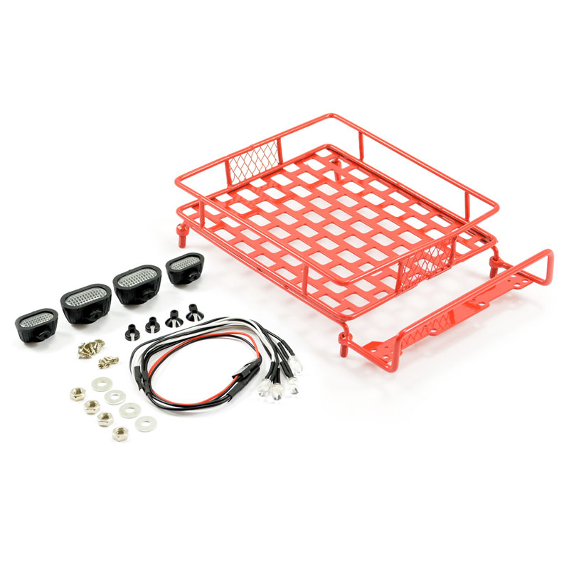 Fastrax Red Aluminium Luggage Rack W/Led Lamps L165mm X W112mm (FAST2300R)