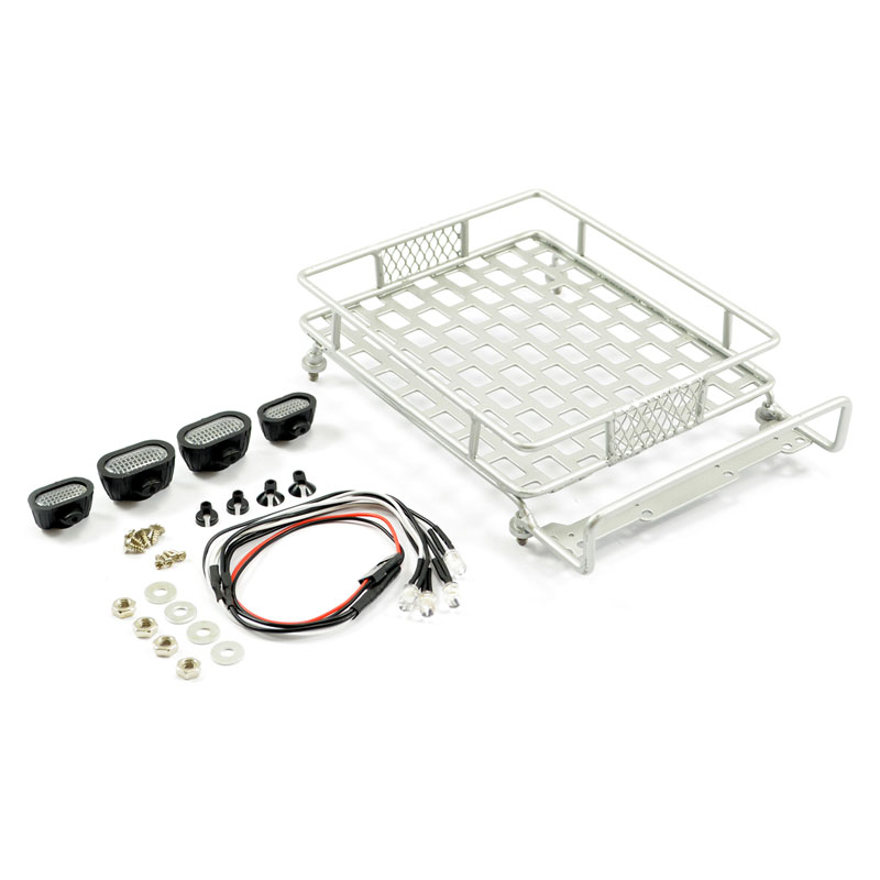 Fastrax Silver Aluminium Luggage Rack W/Led Lamps L165mm X W112mm (FAST2300S)