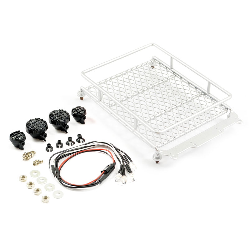 Fastrax Silver Aluminium Luggage Rack W/Led Lamps L130mm X W110mm (FAST2301S)