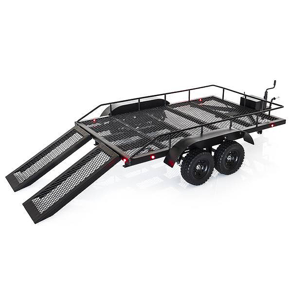Fastrax Scale Dual Axle Truck Car Trailer W/Ramps &amp; Leds (FAST2372L)