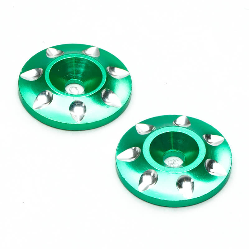Fastrax 1/8th Wing Washers - Green (FAST2550G)