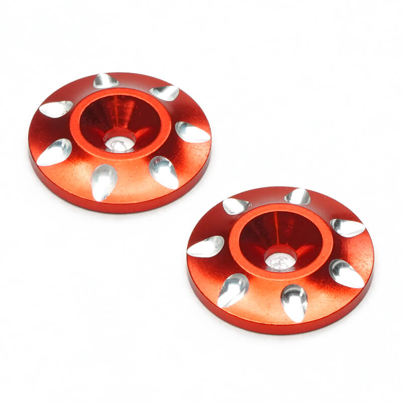 Fastrax 1/8th Wing Washers - Red (FAST2550R)