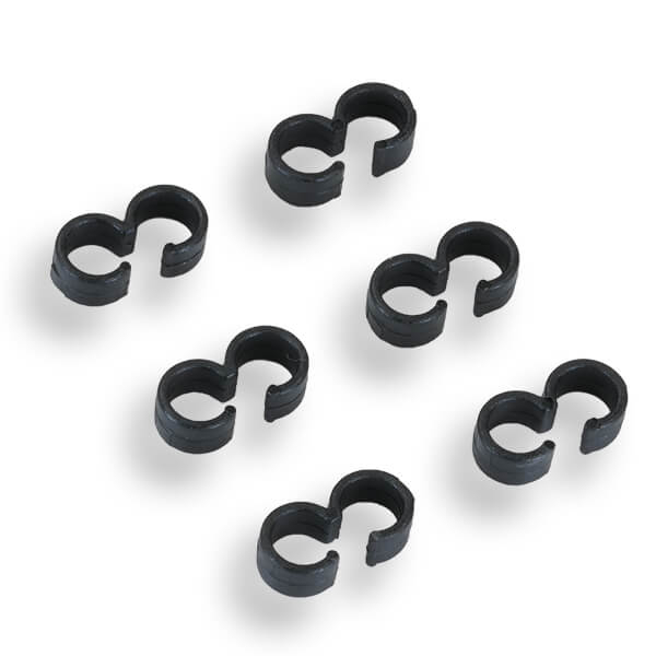 Fastrax Black Fuel Tube Clips (6) (FAST89BK)