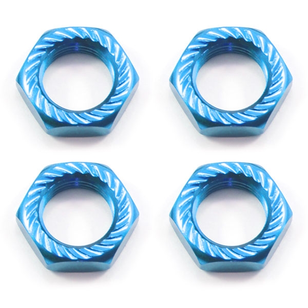 Fastrax 17mm X 1.0 Blue Serrated Wheel Nuts fits RC8 (4Pcs) (FAST925B)