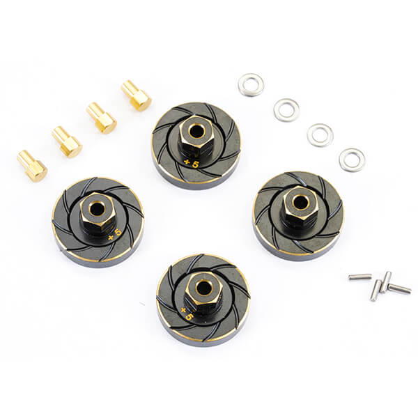 Fastrax Axial SCx24 Brass Wheel 5mm 9.4G Counterweight Hex (FTAX52BRB)