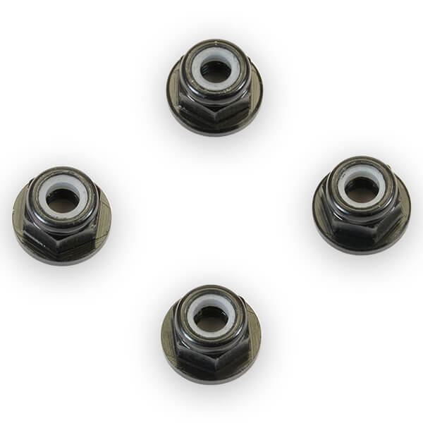 Fastrax M3 Black Flanged Locknuts 4Pcs (FTM3BKF)