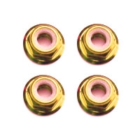 Fastrax M3 Gold Flanged Locknuts 4Pcs (FTM3GF)