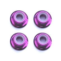 Fastrax M3 Purple Flanged Locknuts 4Pcs (FTM3PF)