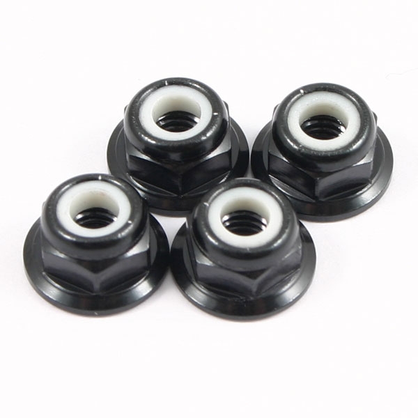 Fastrax M4 Black Flanged Locknuts (FTM4BKF)