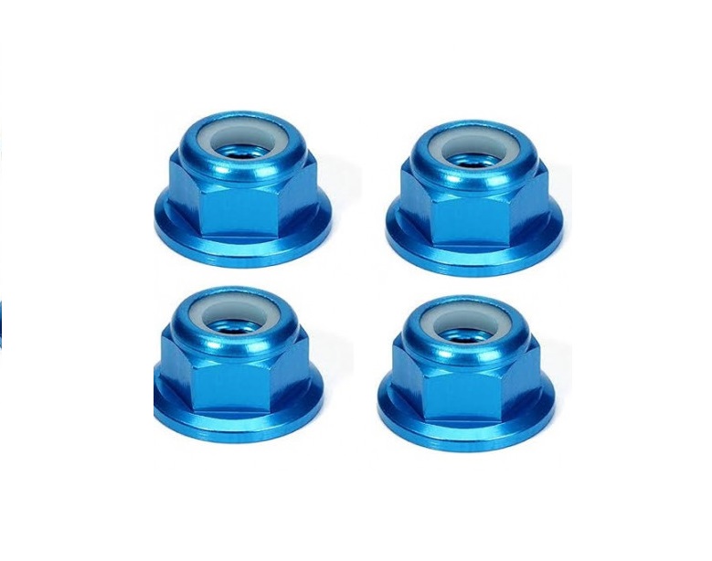Fastrax M5 Blue Flanged Locknuts 4pcs (FTM5BF)