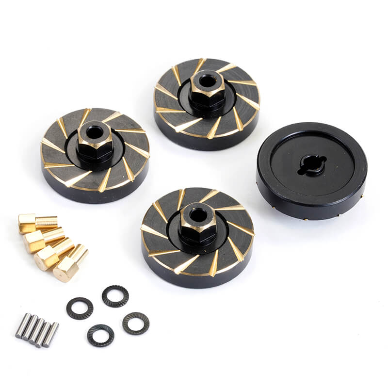 Fastrax TRX-4M Black Brass Wheel Hex Counterweight (4) (FTTX460)