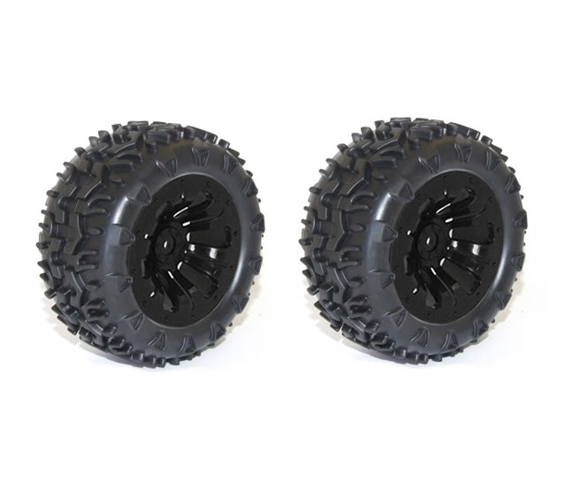 FTX Carnage Mounted Wheel/Tyre Complete Pair - Black (FTX6310B)