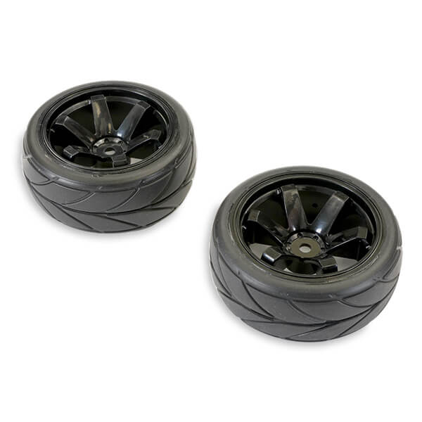 FTX Banzai Treaded Tyre On 6-Spoke Wheel (2) - Black (FTX6475B)
