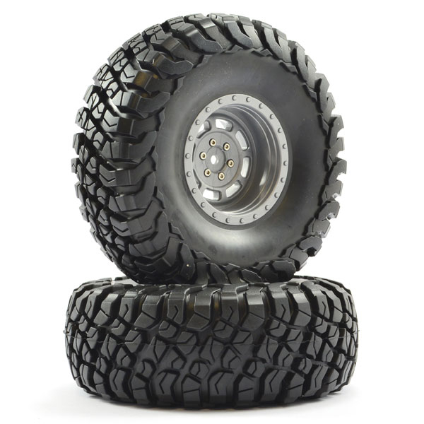 FTX Mauler 2.2&quot; All Terrain Tyres Pre-Glued On Grey Wheels (FTX8766G)