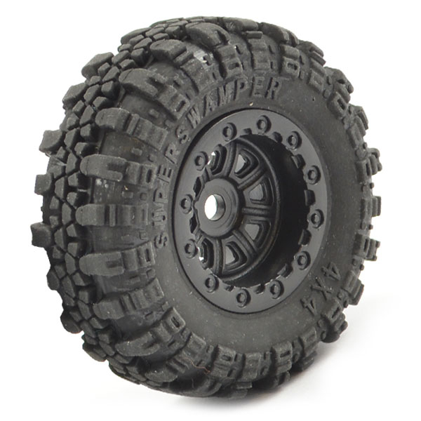 FTX Outback Mini Swamper Tire &amp; Wheel Set - Black (4pcs) (FTX8859BK)
