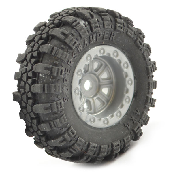 FTX Outback Mini Swamper Tire &amp; Wheel Set - Grey (4pcs) (FTX8859G)