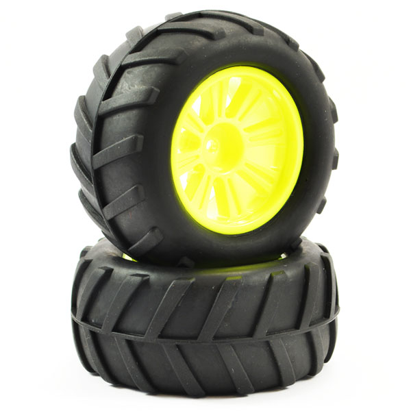 FTX Comet Monster Rear Mounted Tyre &amp; Wheel Yellow (FTX9071Y)