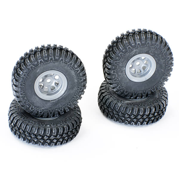 FTX Outback Mini X 2.0 Finder Mounted Tyres/Grey Wheels (FTX9374GY)